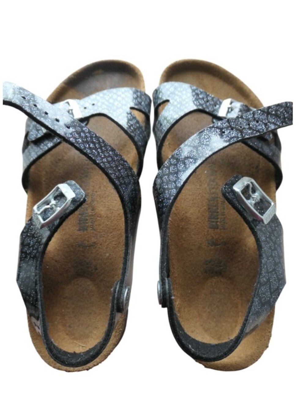 Birkenstock- Kids Black Rio Magic Snake Sandals-EUC-Size EU33/US 2-2.5